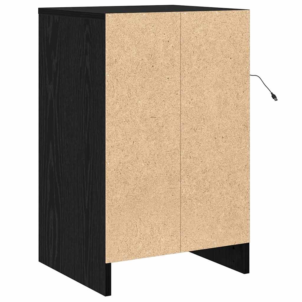 Nachttisch mit Schwarze Eiche 38 x 34 x 61 cm Holzwerkstoff
