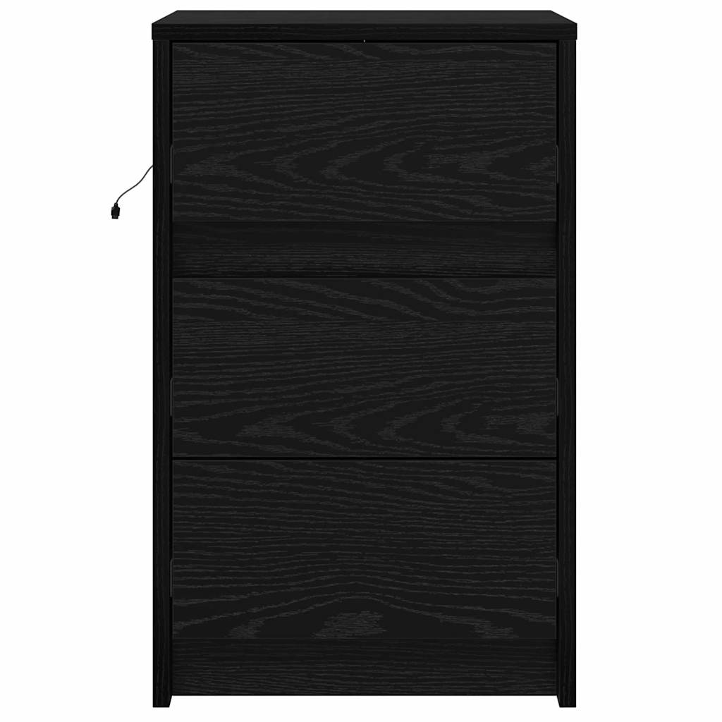 Nachttisch mit Schwarze Eiche 38 x 34 x 61 cm Holzwerkstoff
