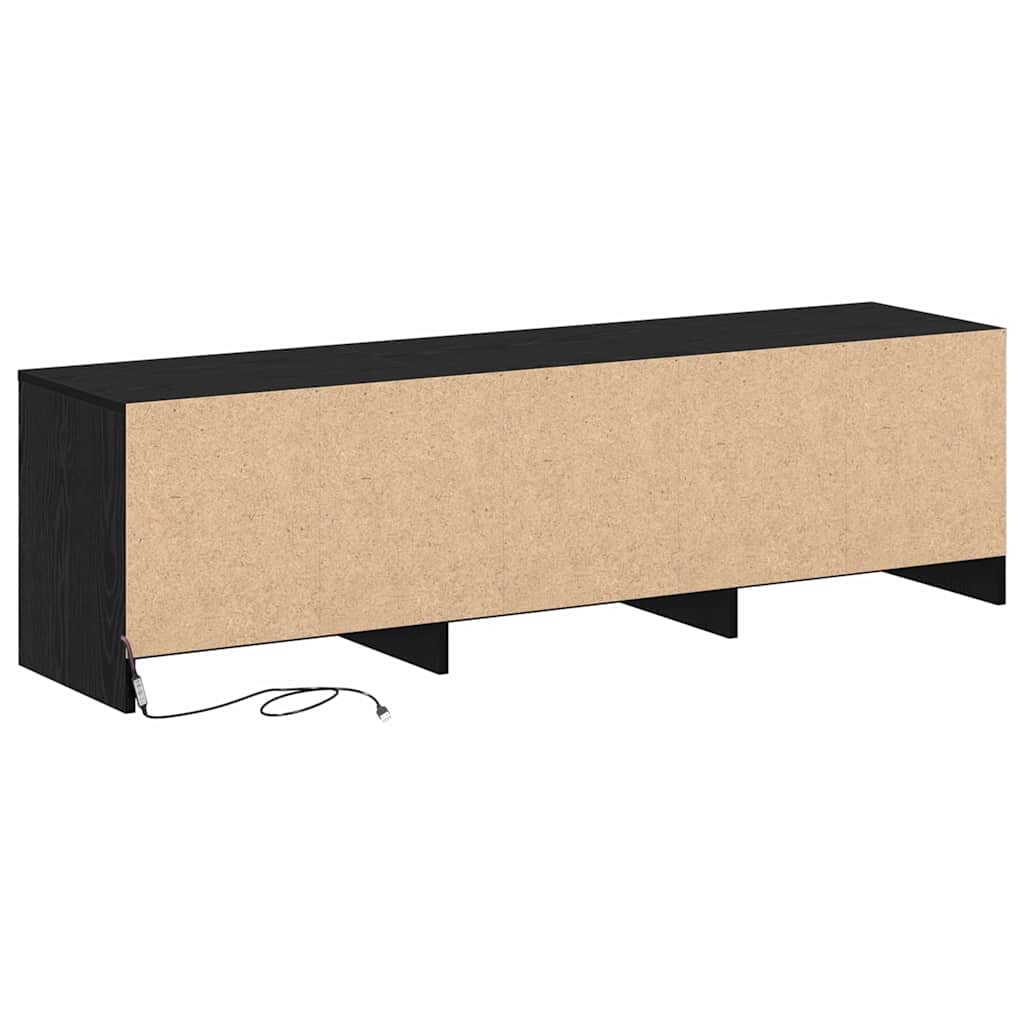 TV-Schrank Schwarz Eichen-Optik 140 x 34 x 40 cm Holzwerkstoff
