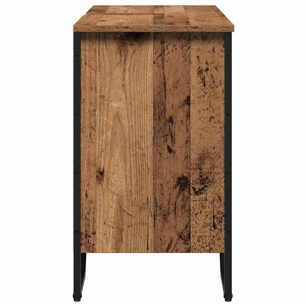 Waschbeckenunterschrank Altholz 91 x 35 x 60 cm Holzwerkstoff