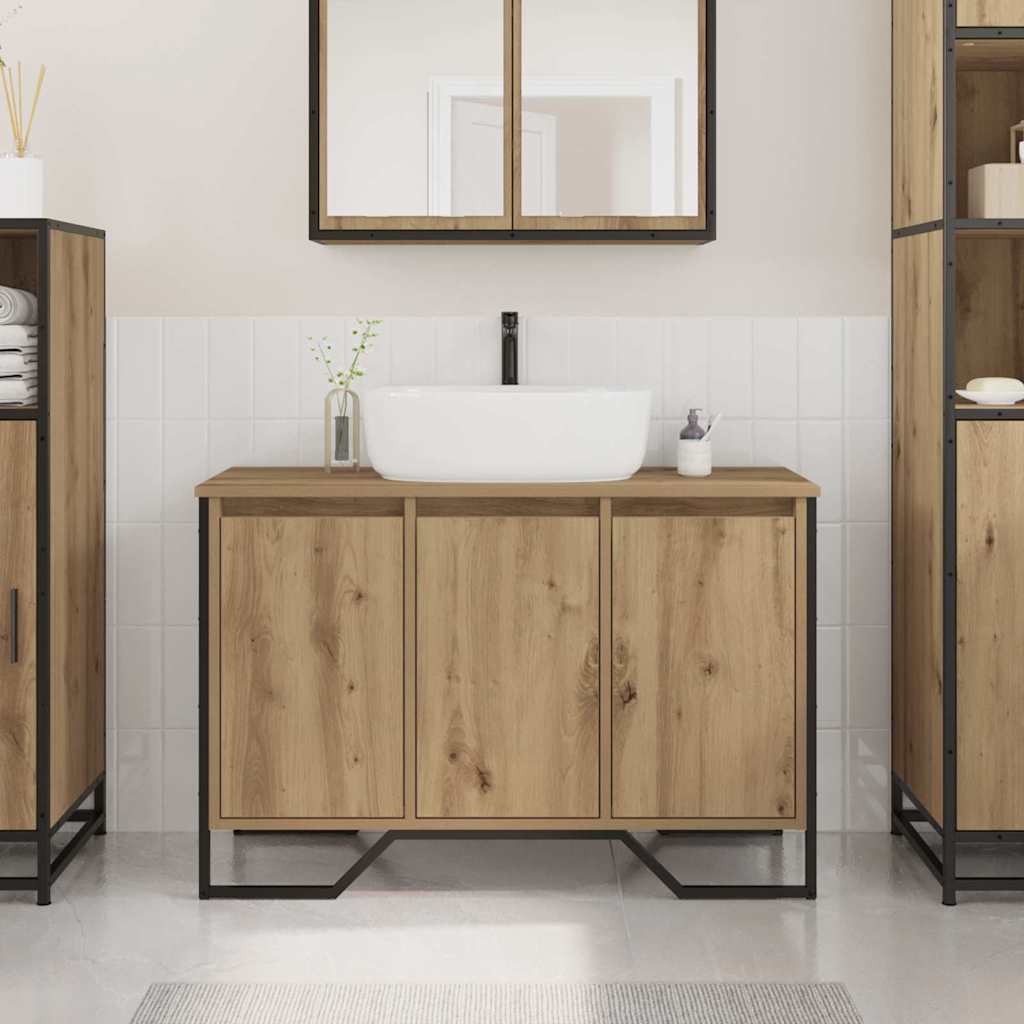 Waschbeckenunterschrank mit Tür Artisan Eiche 91 x 35 x 60 cm