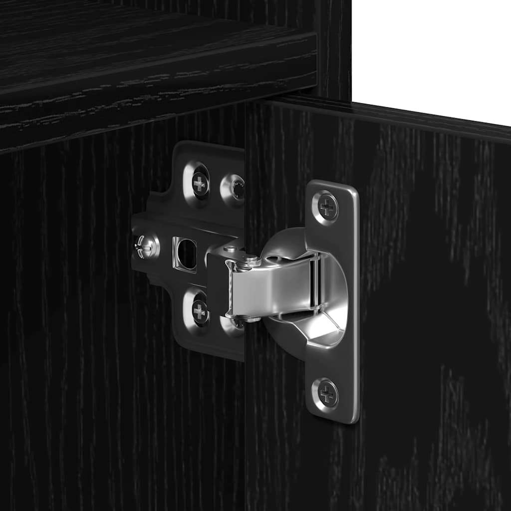 Rollschrank Schwarz Eichen-Optik 60 x 48 x 81 cm Holzwerkstoff