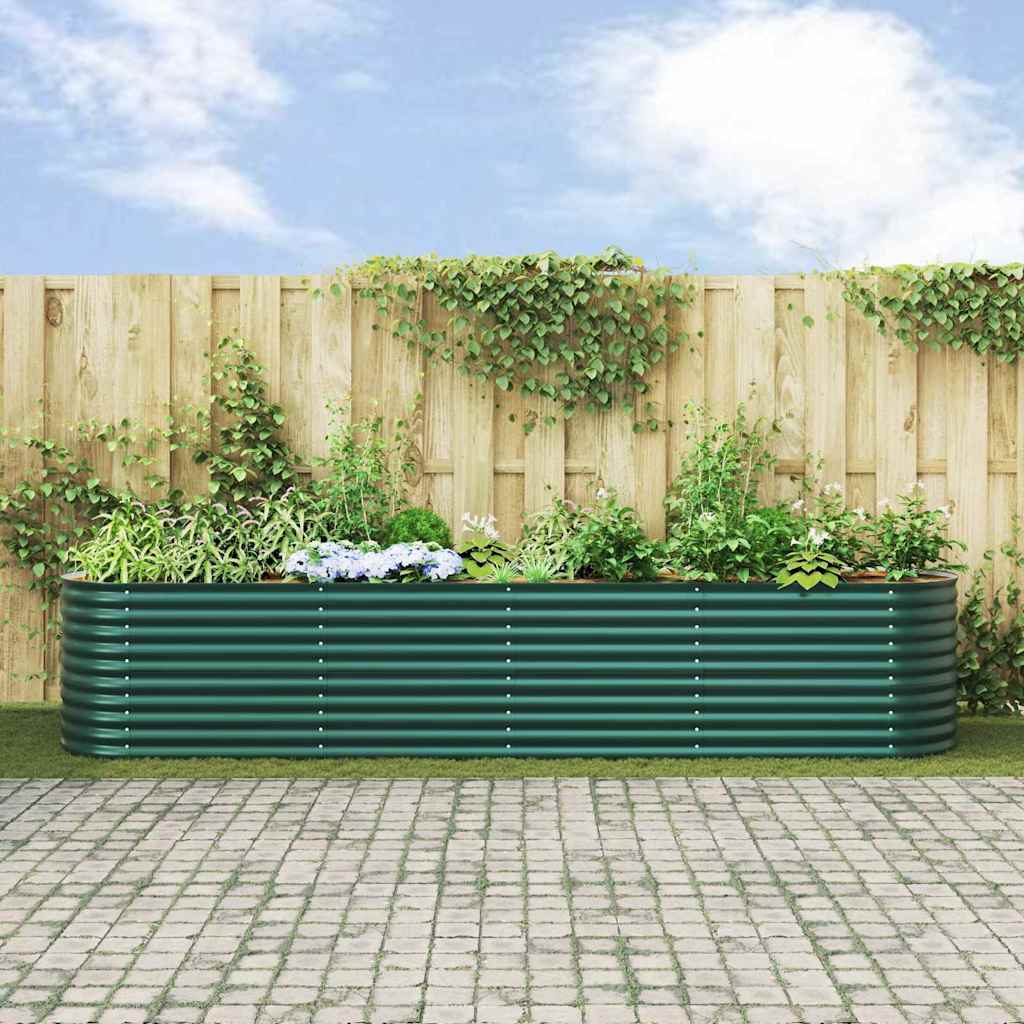 Garten-Hochbeet Grün 400 x 80 x 81 cm Stahl
