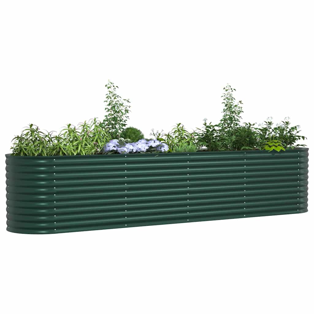 Garten-Hochbeet Grün 400 x 80 x 81 cm Stahl