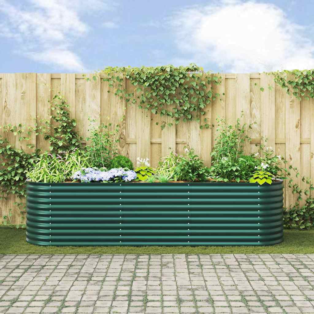 Garten-Hochbeet Grün 320 x 80 x 81 cm Stahl