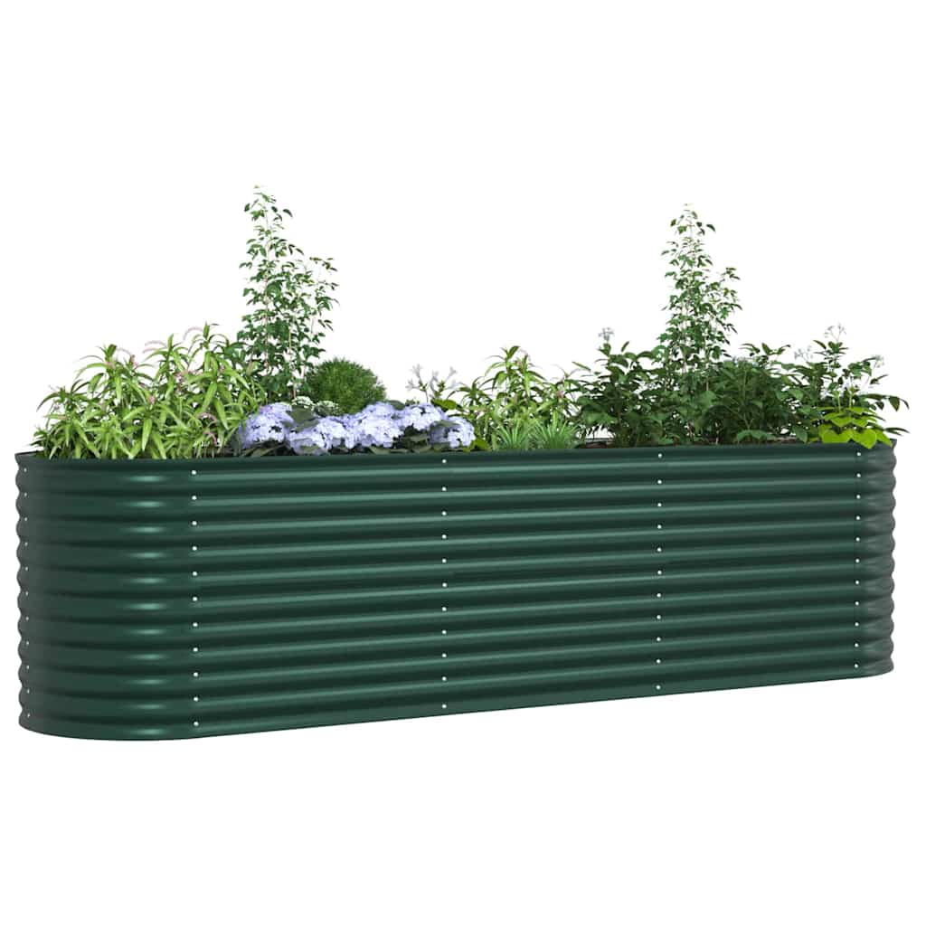 Garten-Hochbeet Grün 320 x 80 x 81 cm Stahl