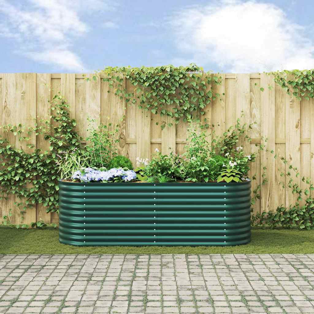 Garten-Hochbeet Grün 240 x 80 x 81 cm Stahl