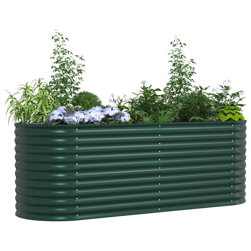 Garten-Hochbeet Grün 240 x 80 x 81 cm Stahl