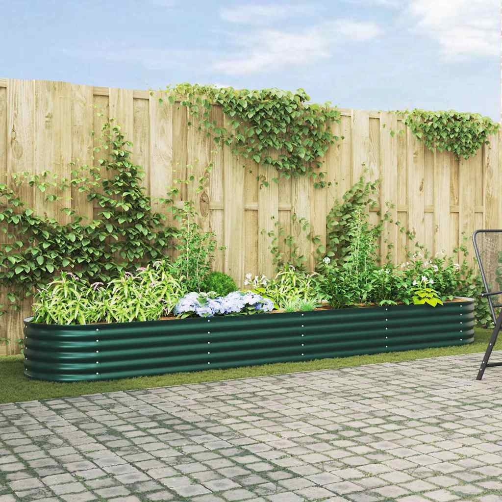 Garten-Hochbeet Grün 400 x 80 x 44 cm Stahl