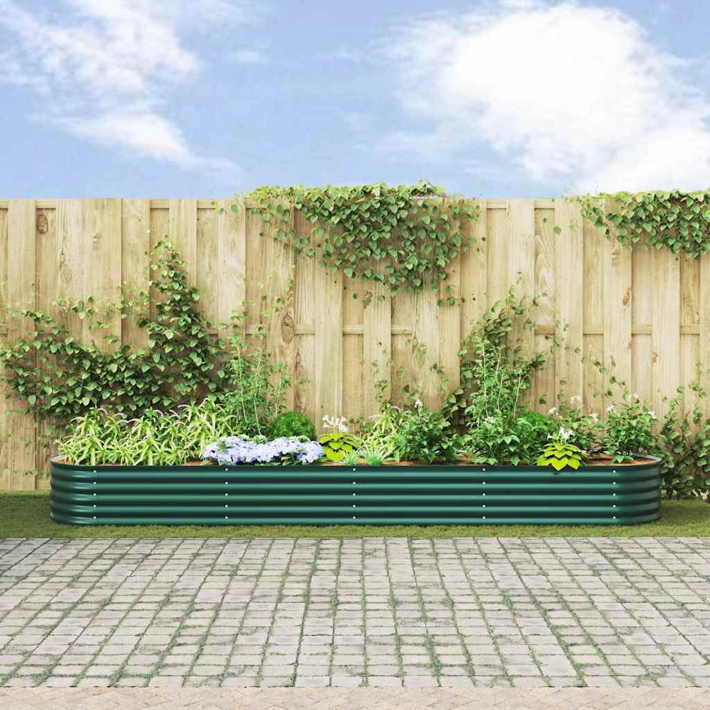 Garten-Hochbeet Grün 400 x 80 x 44 cm Stahl