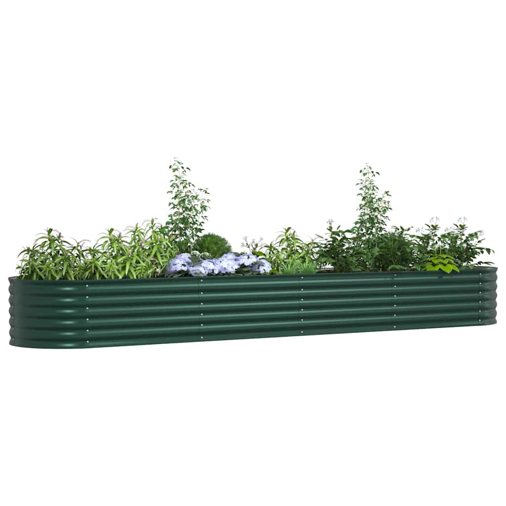 Garten-Hochbeet Grün 400 x 80 x 44 cm Stahl