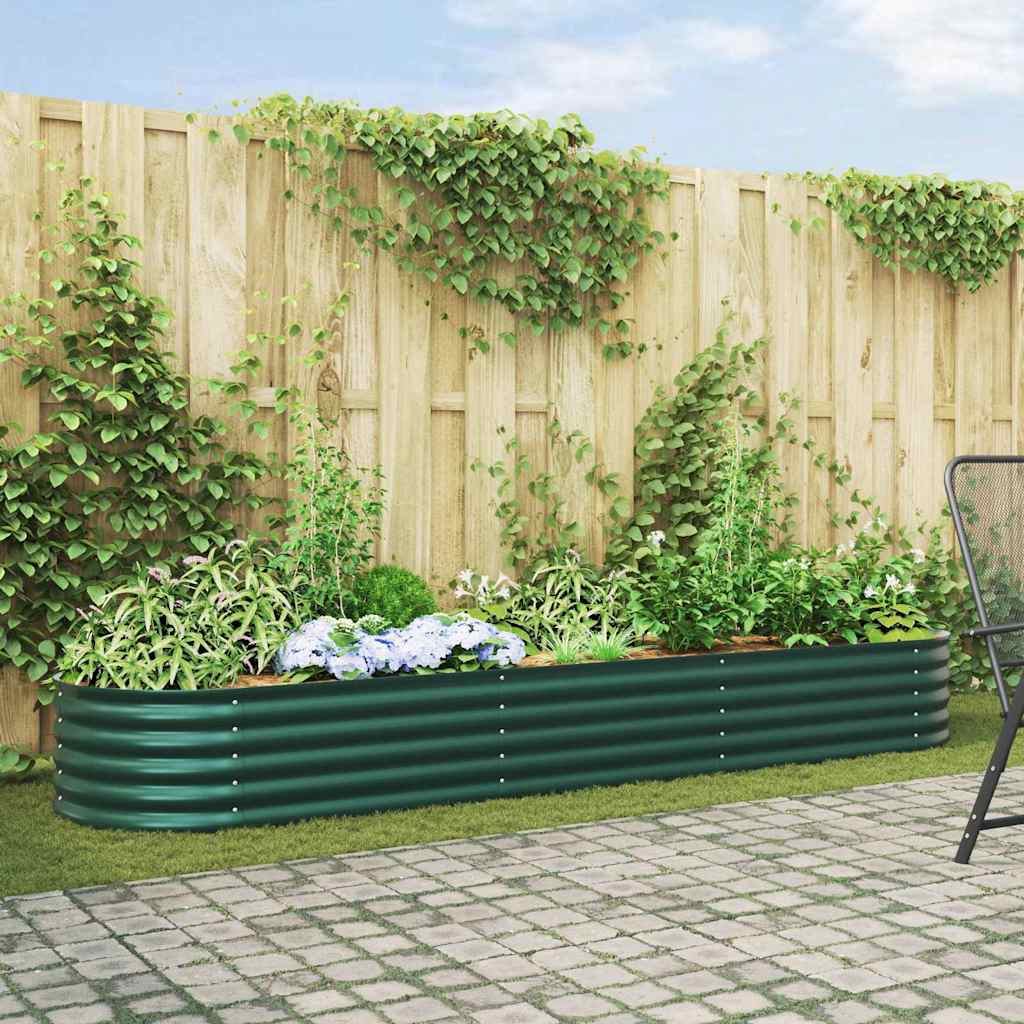 Garten-Hochbeet Grün 320 x 80 x 44 cm Stahl
