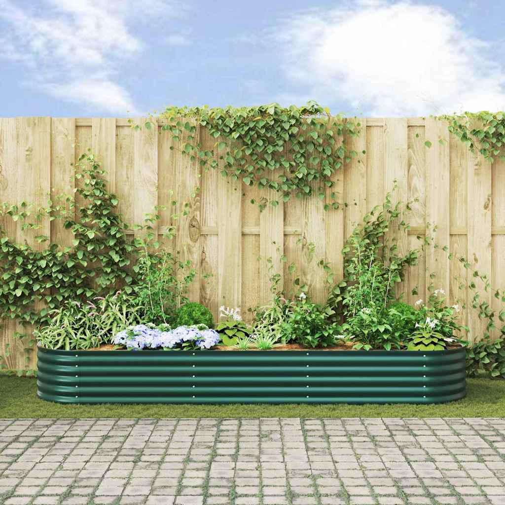 Garten-Hochbeet Grün 320 x 80 x 44 cm Stahl