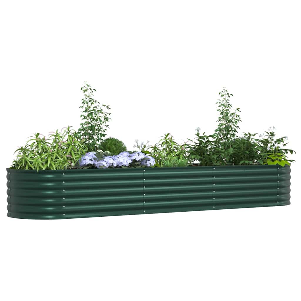 Garten-Hochbeet Grün 320 x 80 x 44 cm Stahl
