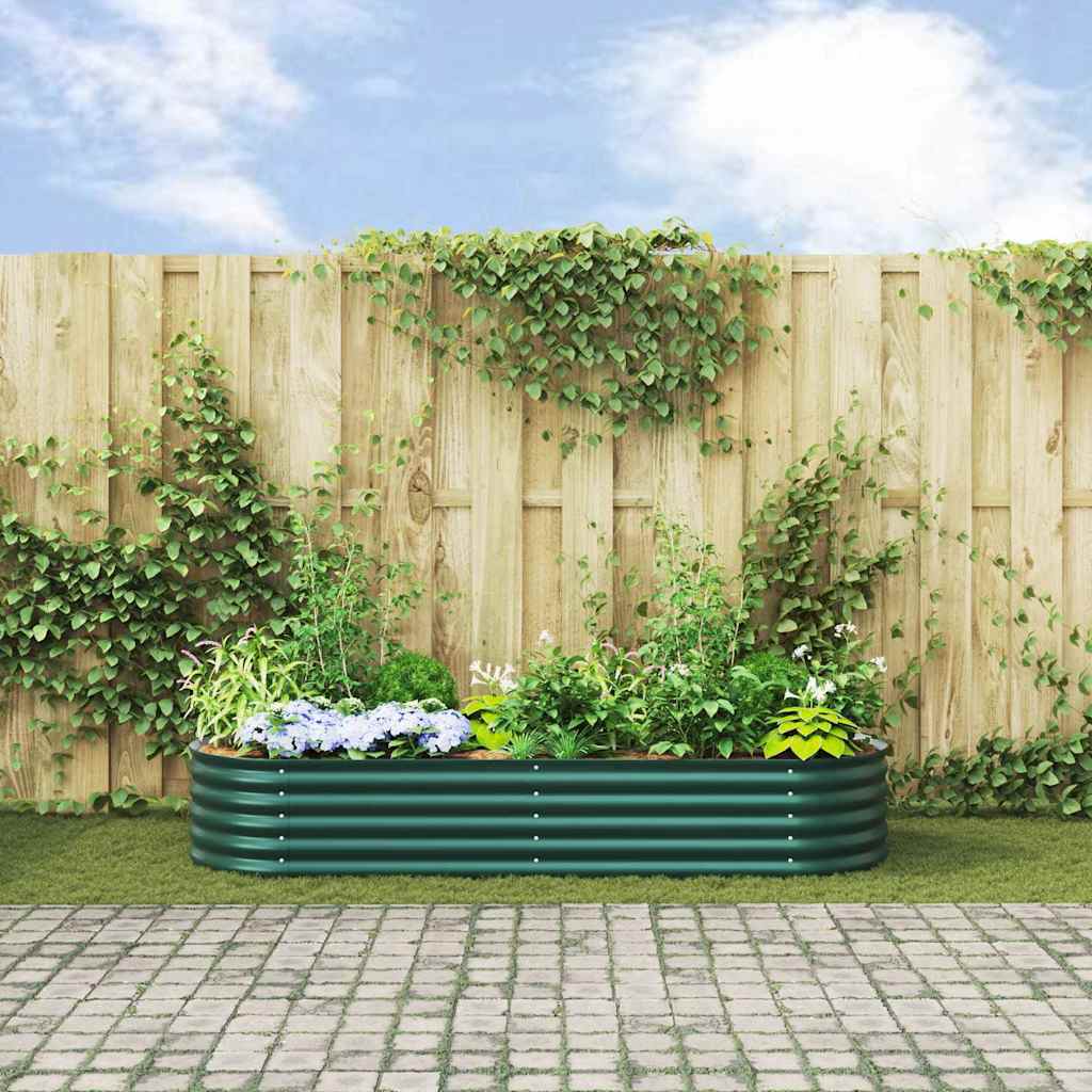 Garten-Hochbeet Grün 240 x 80 x 44 cm Stahl