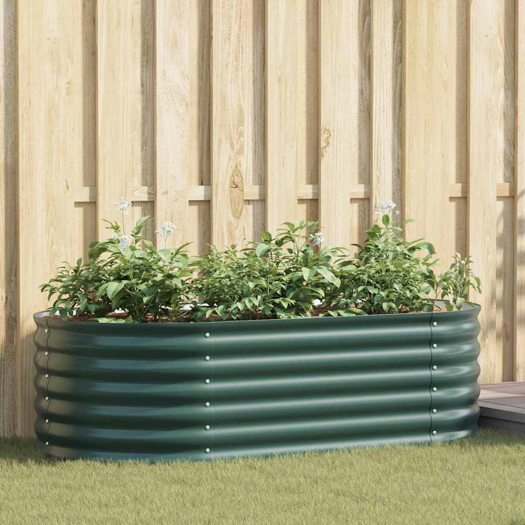 Garten-Hochbeet Grün 160 x 80 x 44 cm Stahl