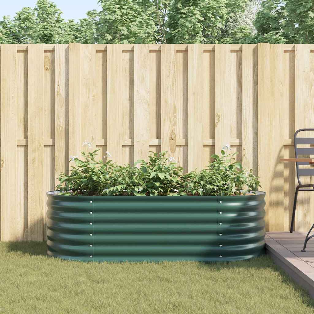Garten-Hochbeet Grün 160 x 80 x 44 cm Stahl