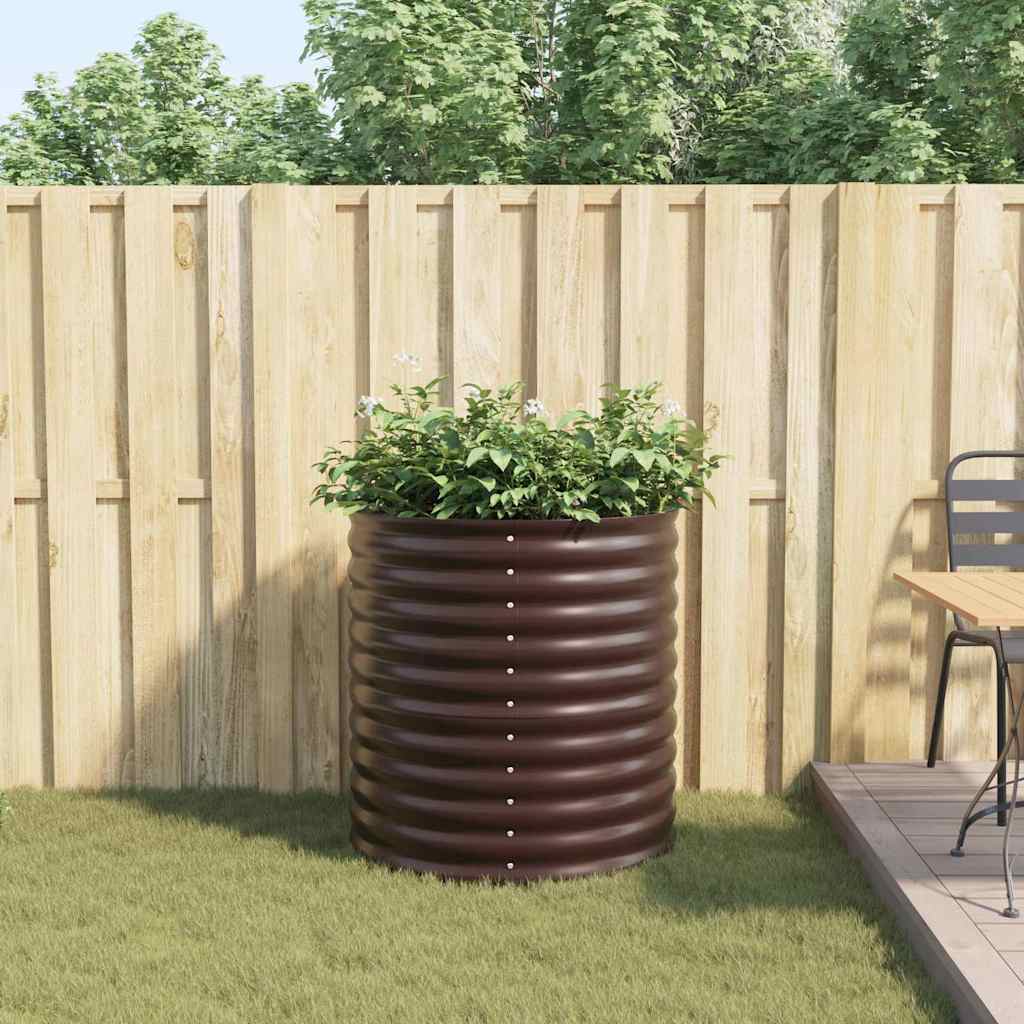 Garten-Hochbeet Braun 80 x 80 x 81 cm Stahl