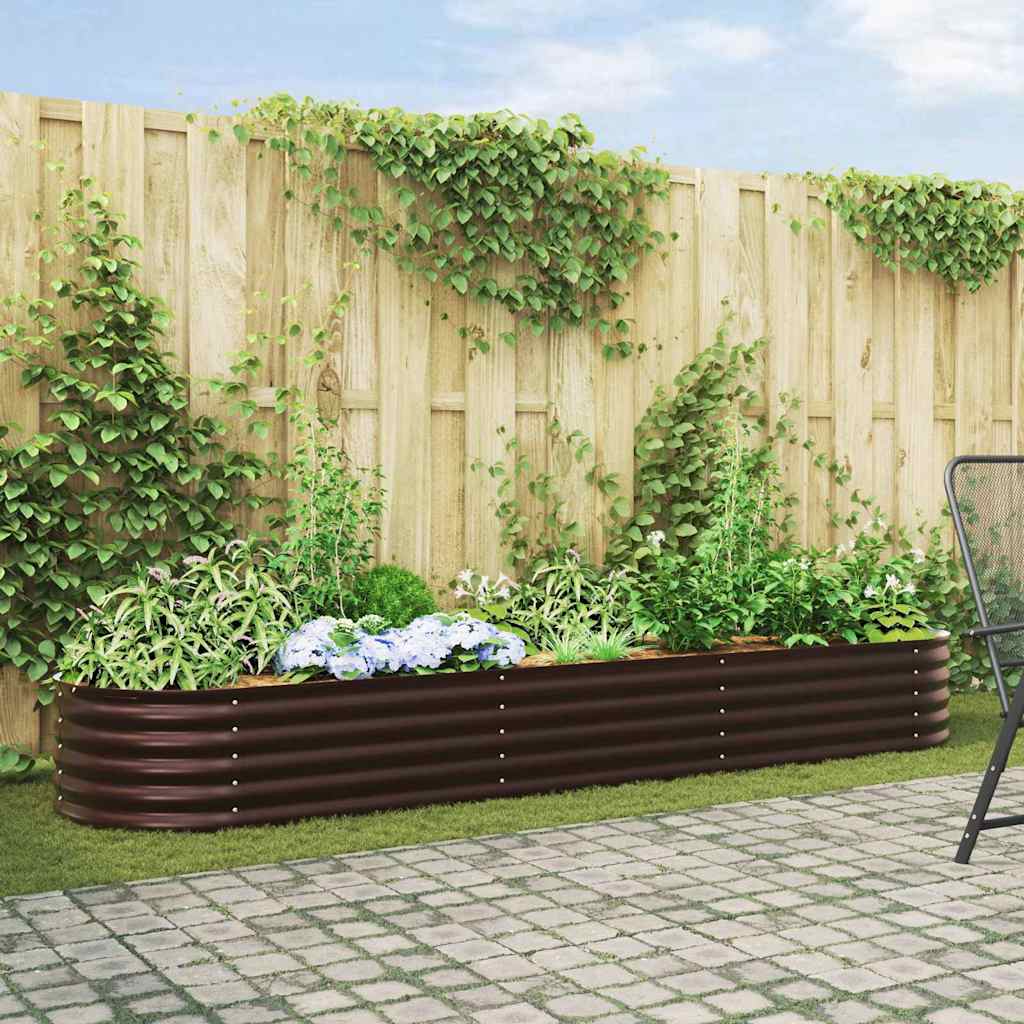 Garten-Hochbeet Braun 320 x 80 x 44 cm Stahl