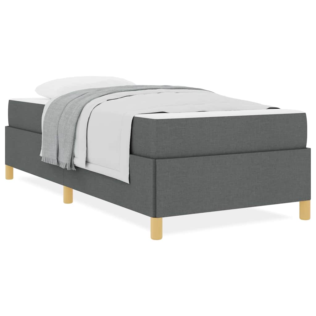 Boxspringbett mit Matratze Dunkelgrau 100 x 200 cm Stoff