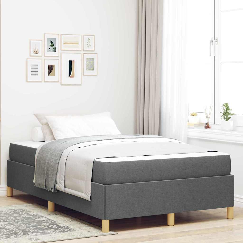 Boxspringbett mit Matratze Dunkelgrau 120 x 190 cm Stoff