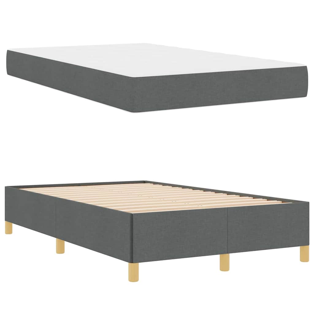 Boxspringbett mit Matratze Dunkelgrau 120 x 190 cm Stoff