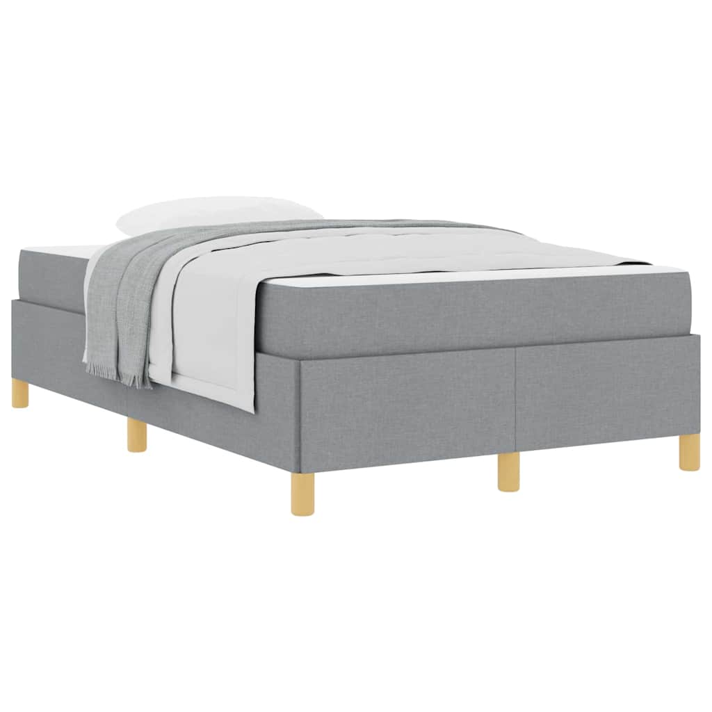Boxspringbett Hellgrau und Weiß und Hellgrau 120 x 200 cm Stoff