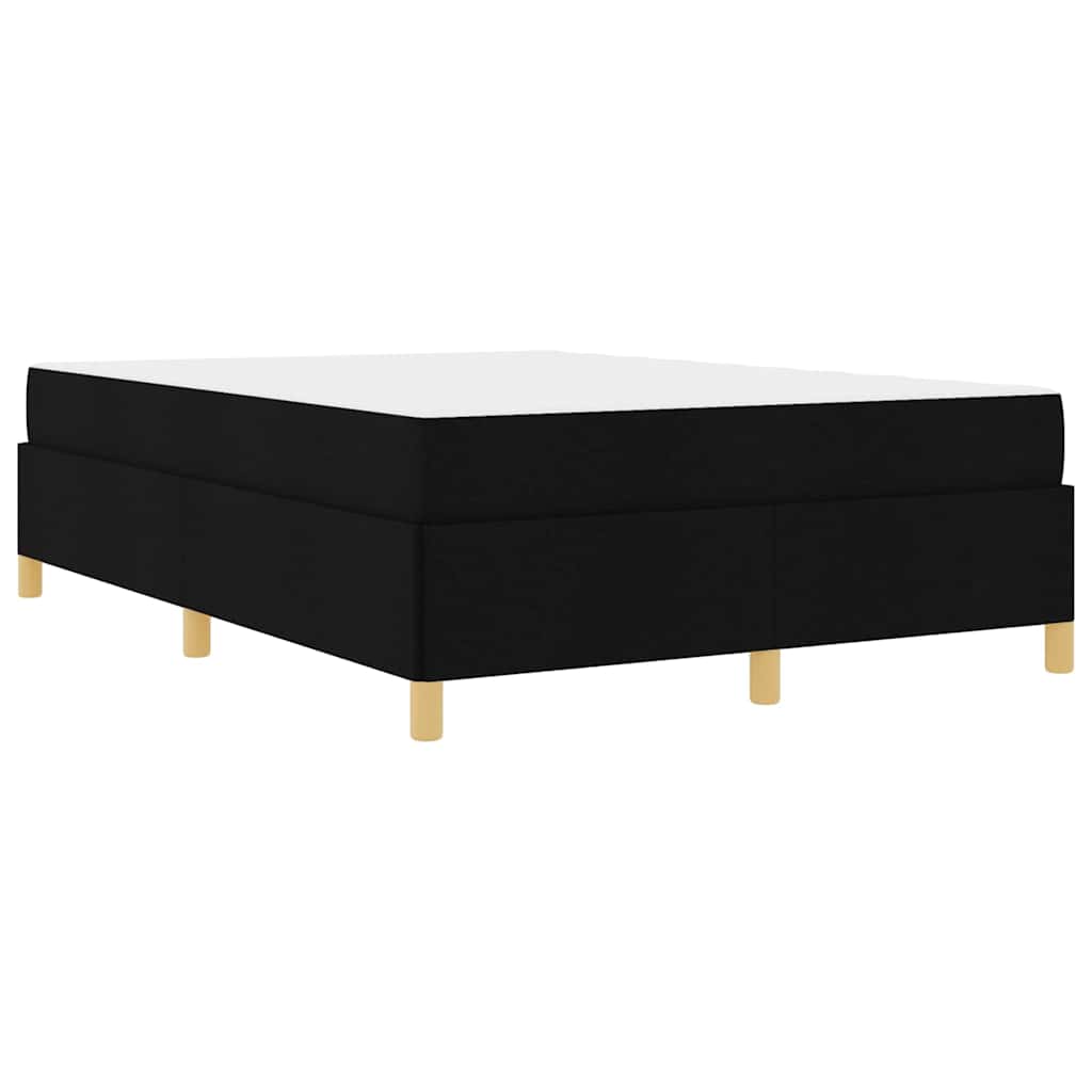Boxspringbett mit Matratze Weiß und Schwarz 140 x 190 cm Stoff