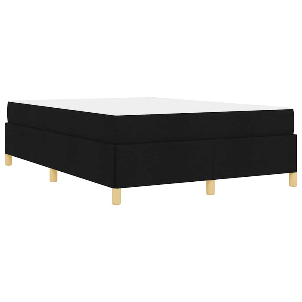 Boxspringbett mit Matratze Weiß und Schwarz 140 x 190 cm Stoff