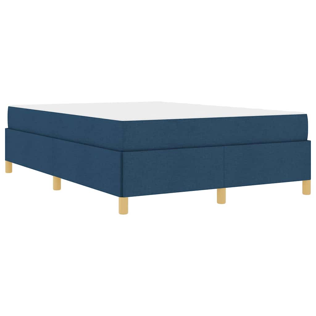 Boxspringbett Blau und Marine und Weiß 140 x 200 cm Stoff