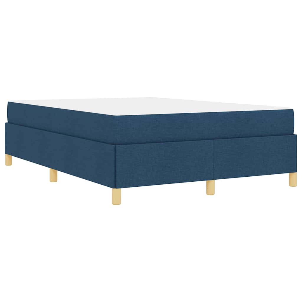 Boxspringbett Blau und Marine und Weiß 140 x 200 cm Stoff