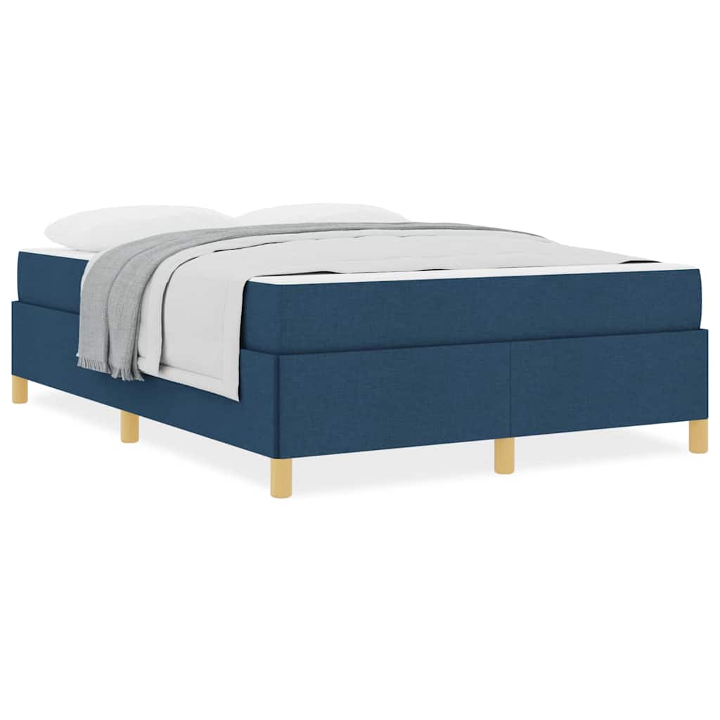 Boxspringbett Blau und Marine und Weiß 140 x 200 cm Stoff