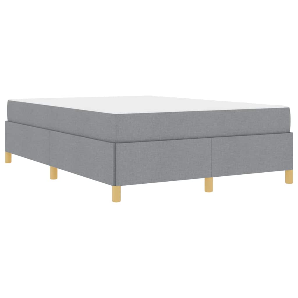 Boxspringbett Hellgrau und Weiß und Hellgrau 160 x 200 cm Stoff