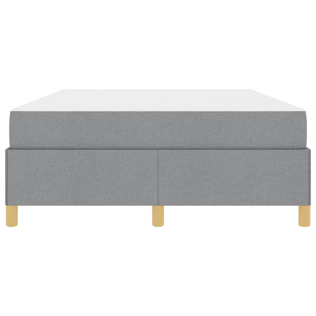Boxspringbett Hellgrau und Weiß und Hellgrau 160 x 200 cm Stoff