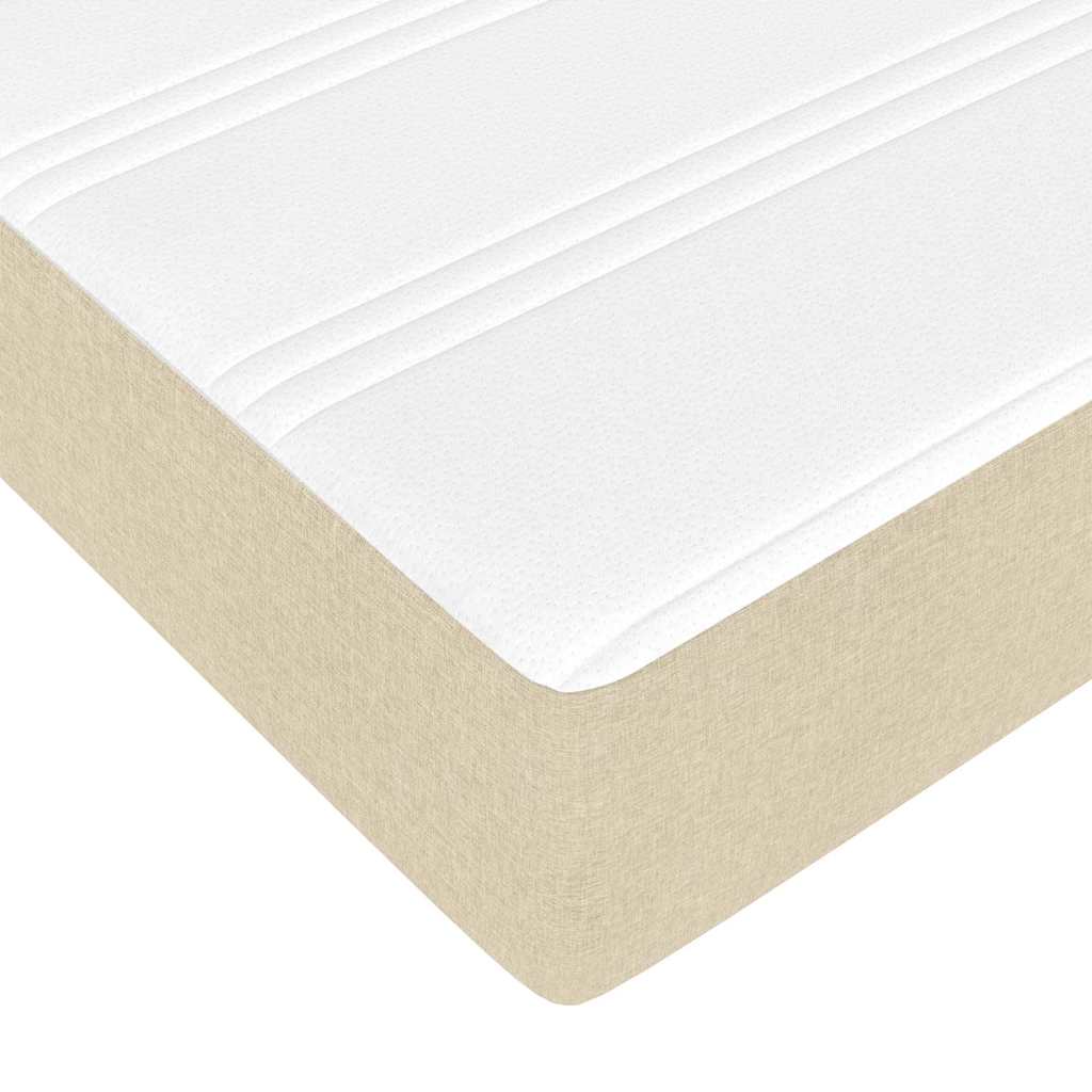 Boxspringbett Creme und Beige und Weiß 180 x 200 cm Stoff