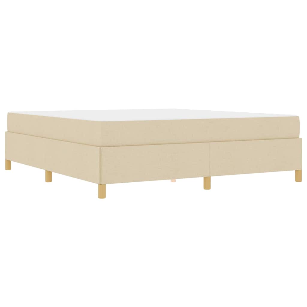 Boxspringbett Creme und Beige und Weiß 180 x 200 cm Stoff