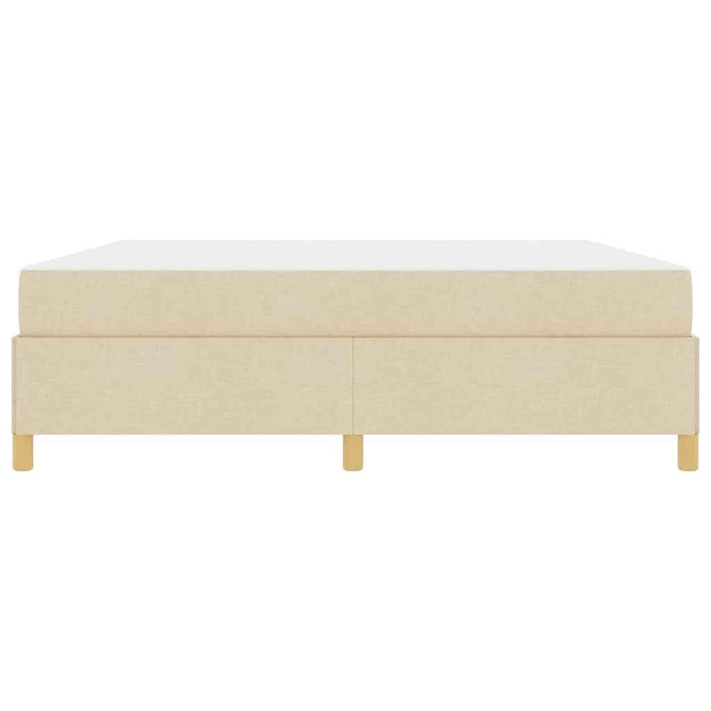 Boxspringbett Creme und Beige und Weiß 180 x 200 cm Stoff
