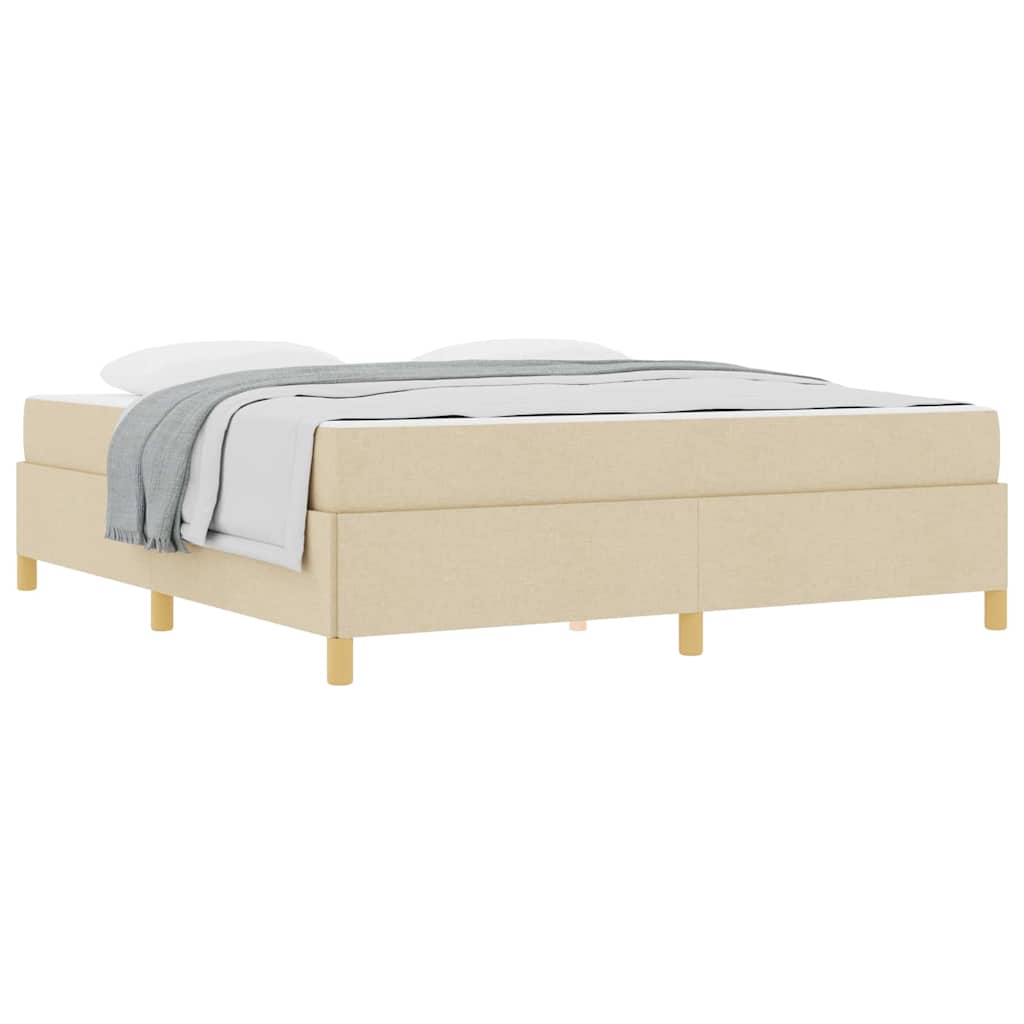 Boxspringbett Creme und Beige und Weiß 180 x 200 cm Stoff