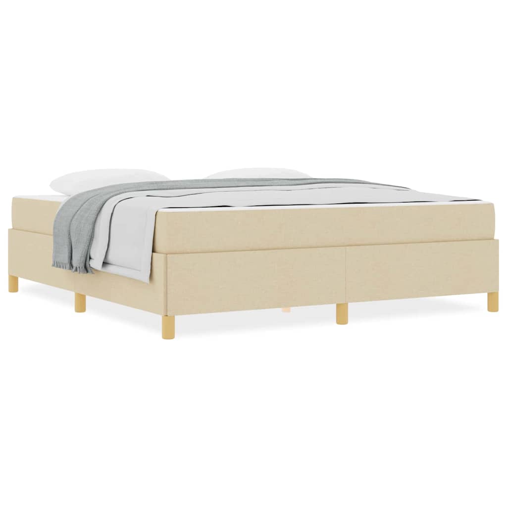 Boxspringbett Creme und Beige und Weiß 180 x 200 cm Stoff