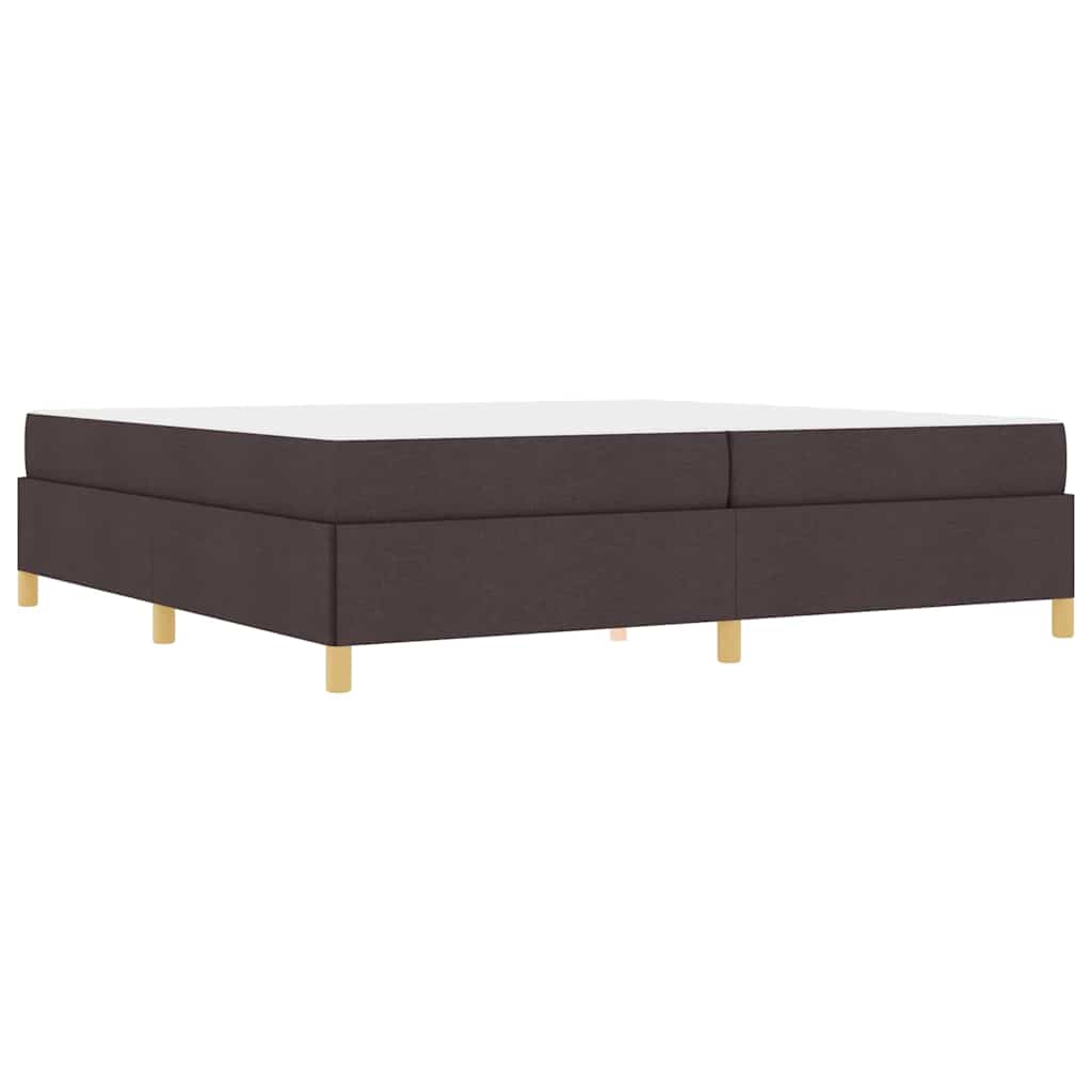 Boxspringbett Dunkelbraun und Weiß 200 x 200 cm Stoff