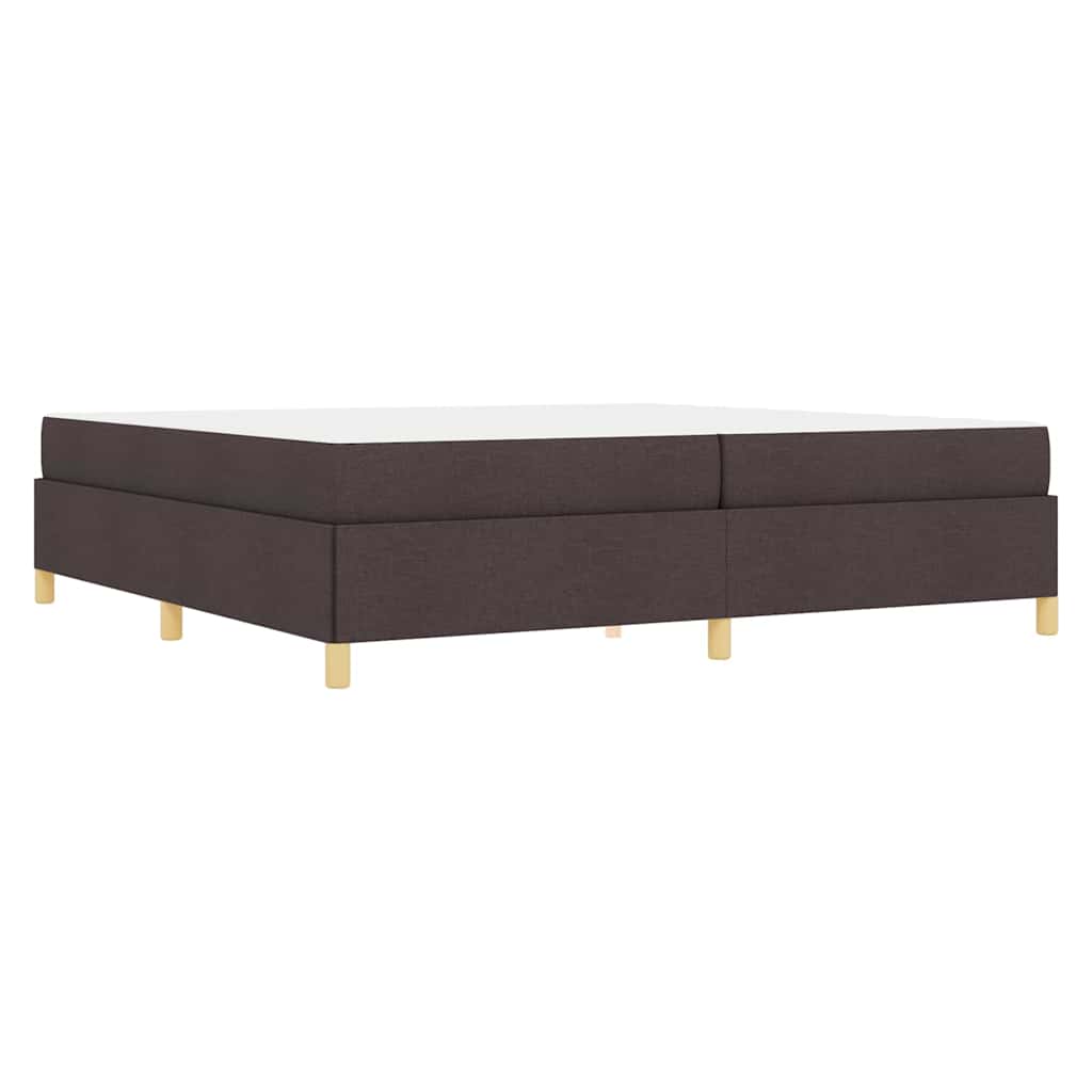 Boxspringbett Dunkelbraun und Weiß 200 x 200 cm Stoff