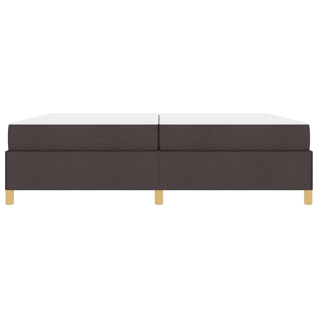 Boxspringbett Dunkelbraun und Weiß 200 x 200 cm Stoff