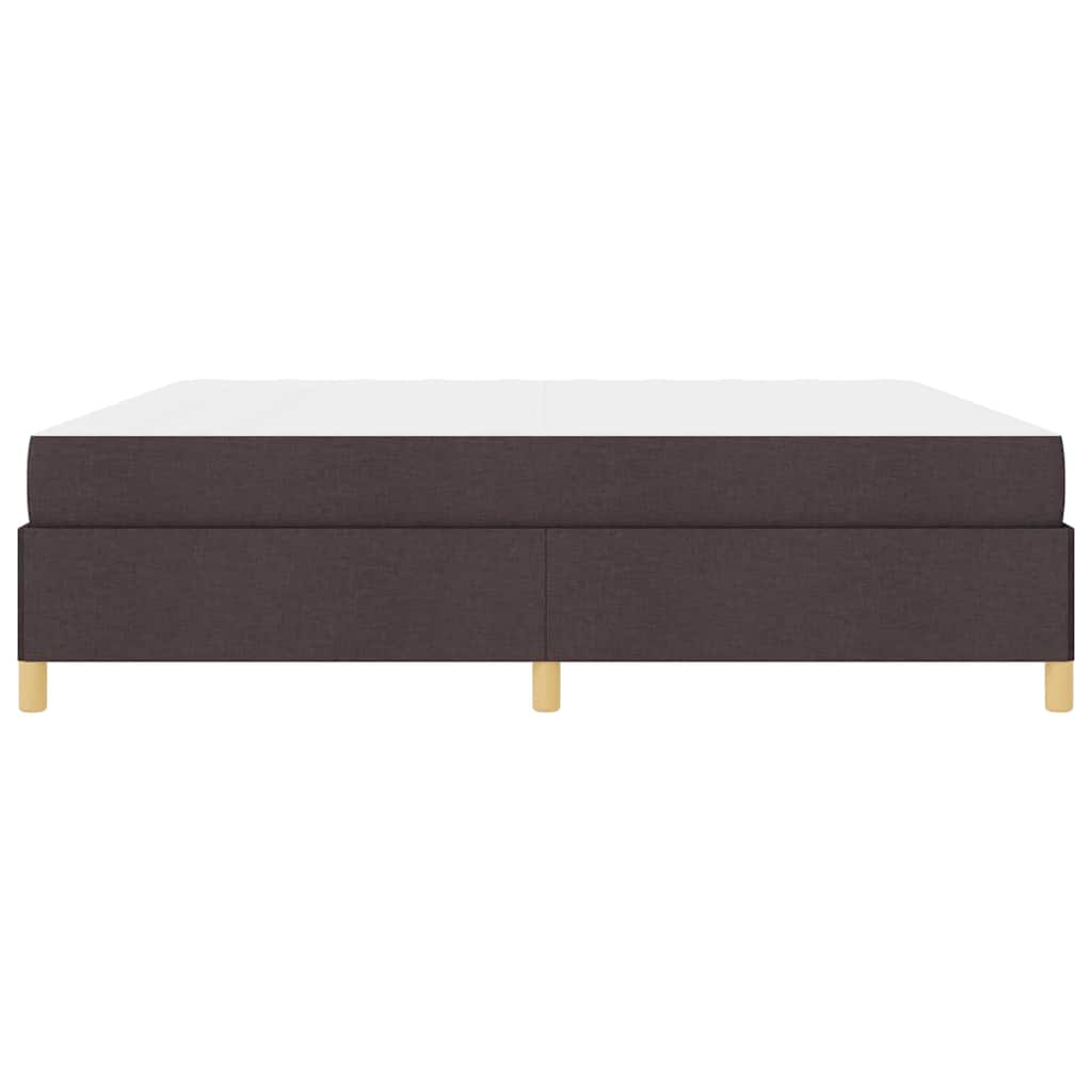 Boxspringbett Dunkelbraun und Weiß 200 x 200 cm Stoff