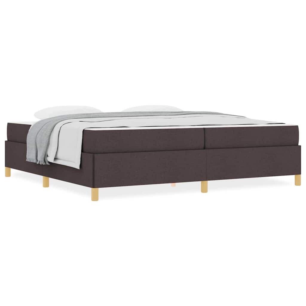 Boxspringbett Dunkelbraun und Weiß 200 x 200 cm Stoff