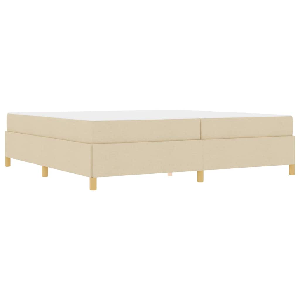 Boxspringbett mit Matratze Weiß und Creme 200 x 200 cm Stoff