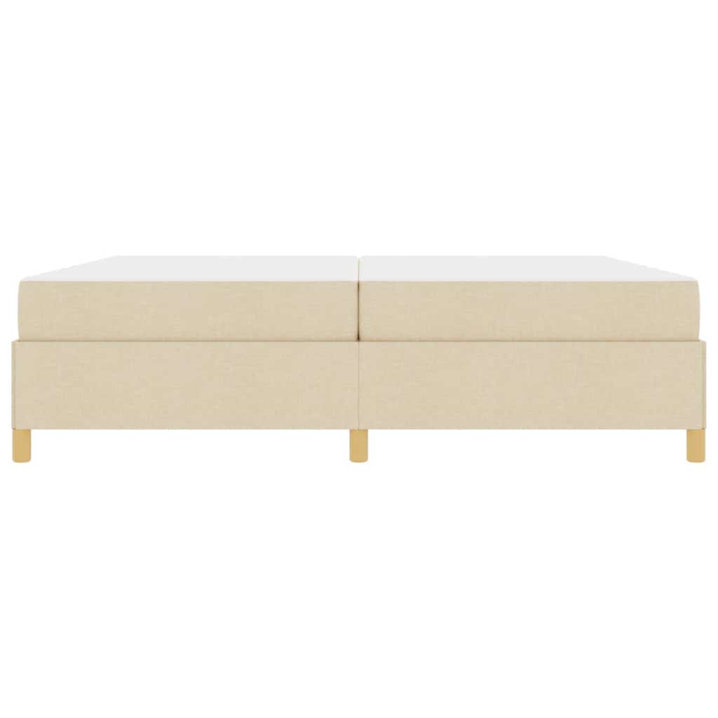 Boxspringbett mit Matratze Weiß und Creme 200 x 200 cm Stoff
