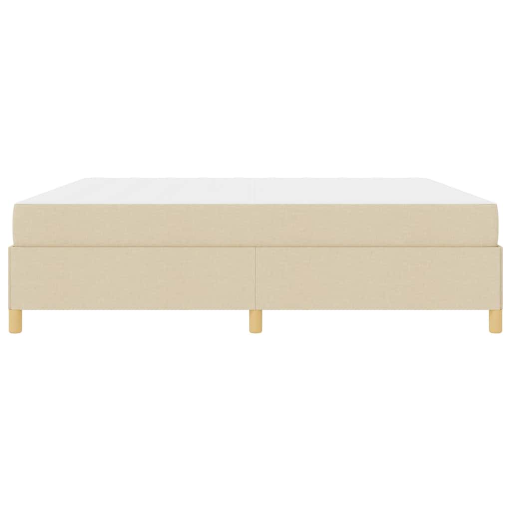 Boxspringbett mit Matratze Weiß und Creme 200 x 200 cm Stoff