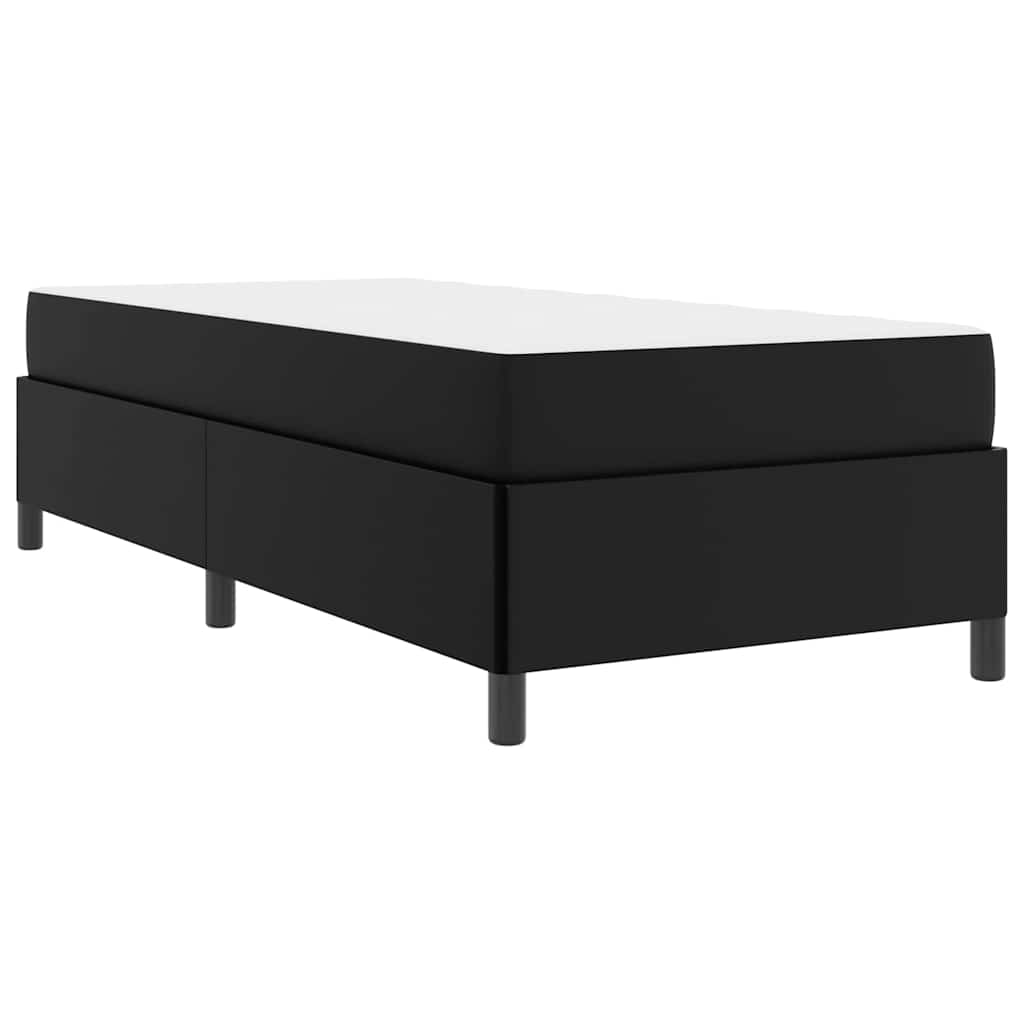 Bettgestell mit Matratze Schwarz 100 x 200 cm Kunstleder
