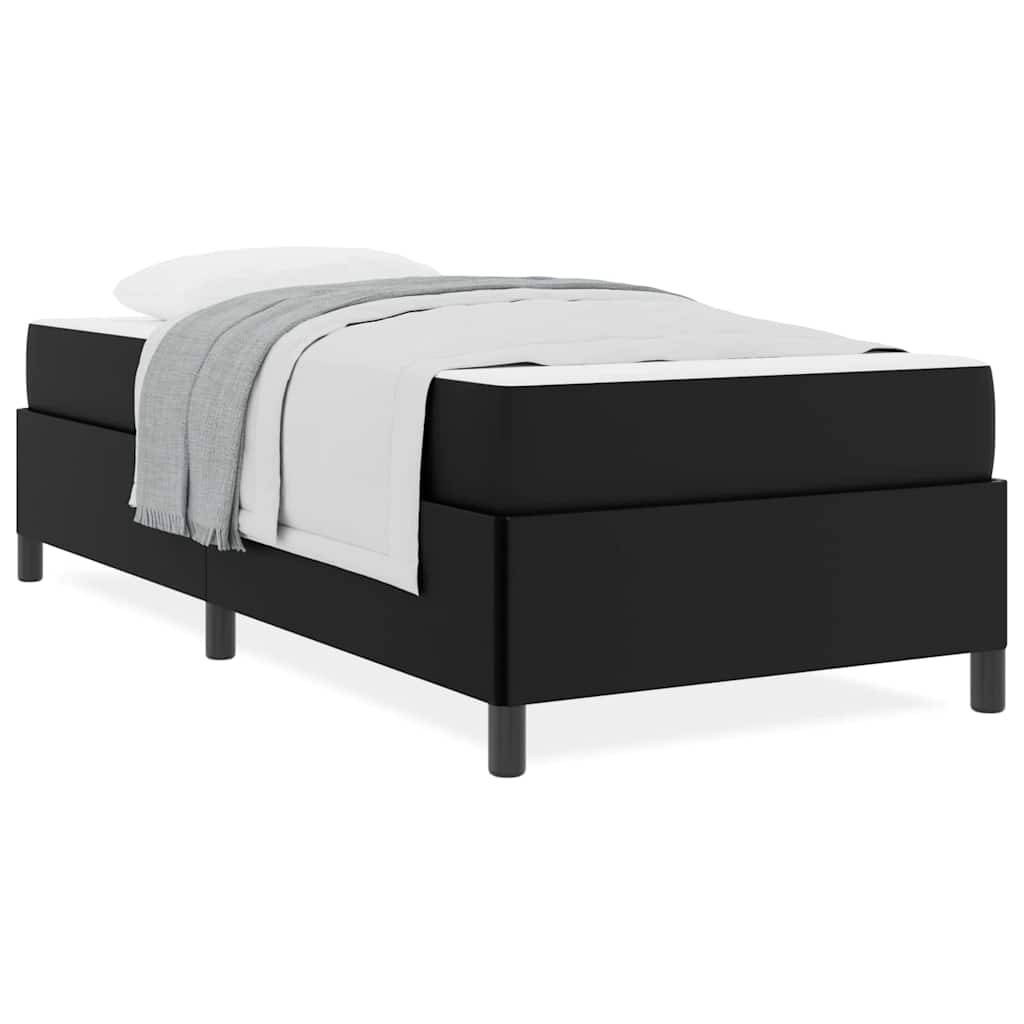 Bettgestell mit Matratze Schwarz 100 x 200 cm Kunstleder