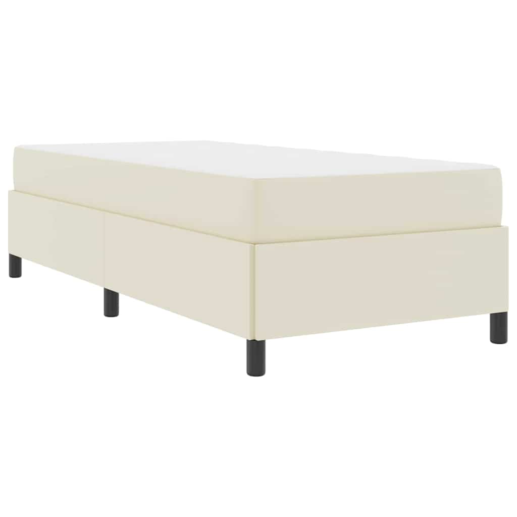 Bettgestell mit Matratze Creme 100 x 200 cm Kunstleder